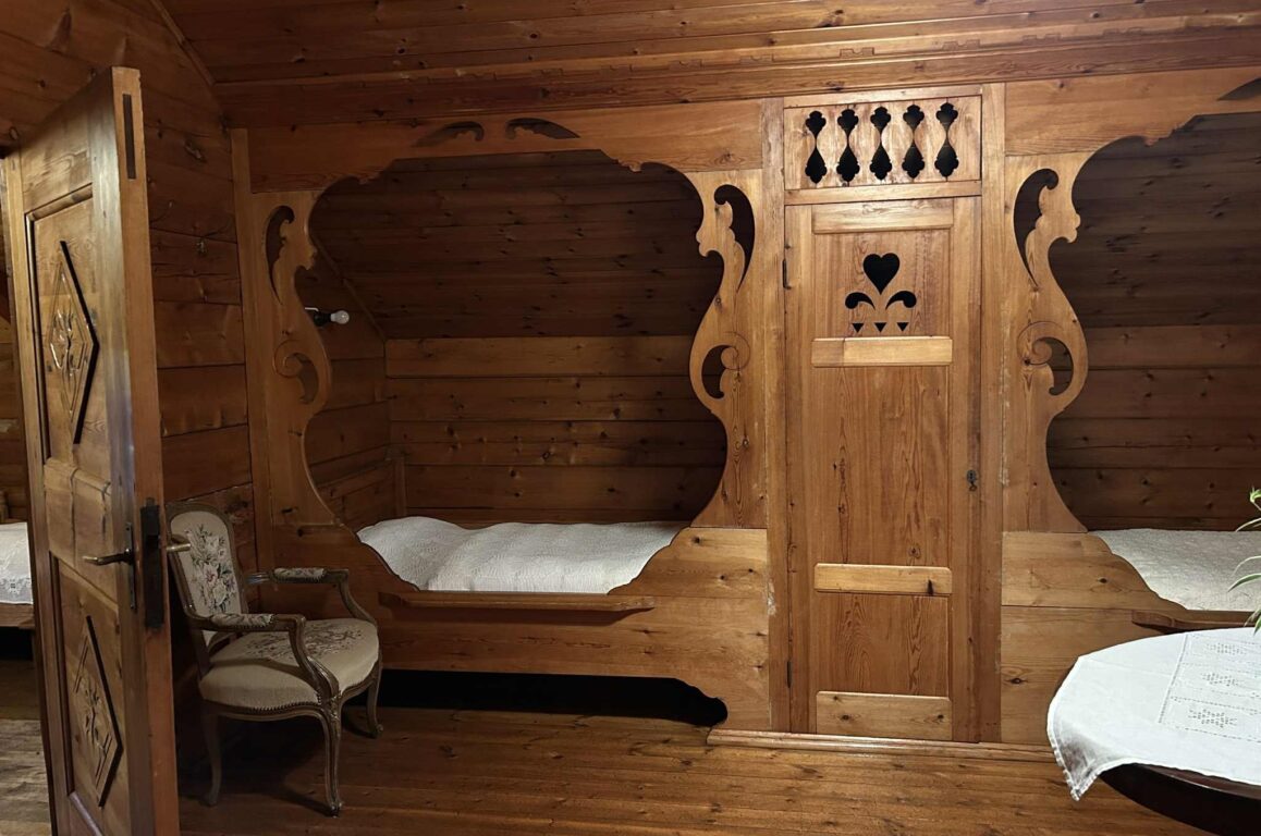 Historical built-in beds in the traditional building style