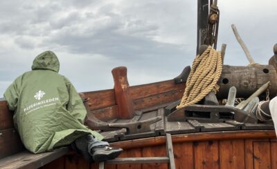 A woman in a traditional boat