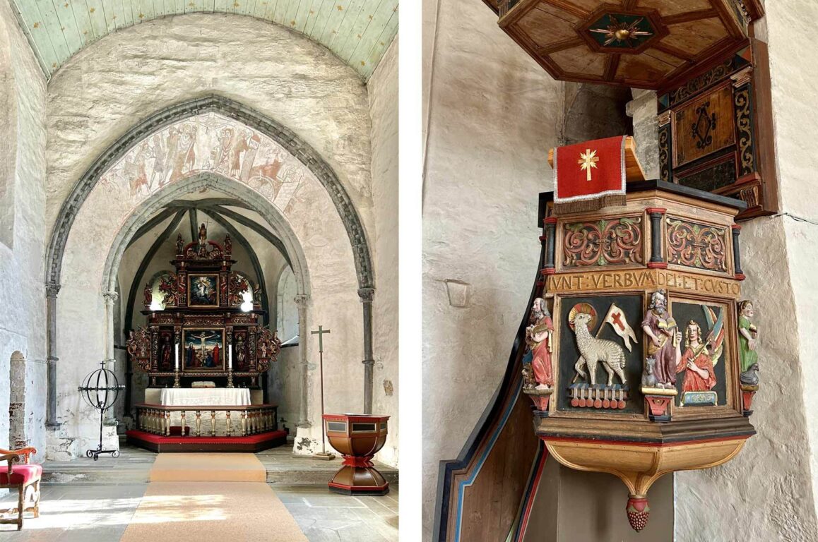 Interiør i Alstadhaug kirke, Skogn. Foto